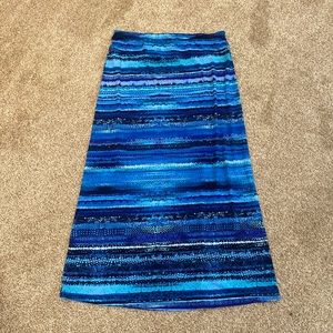 Blue Print Long Skirt